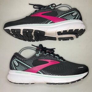Brooks Ghost 14 Women's Size 8.5 D (Wide) Running Shoes Black Pink Good Cond.